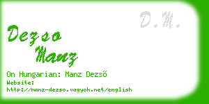 dezso manz business card